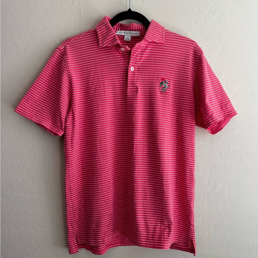 NWOT Pink Striped Polo Shirt